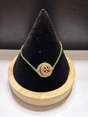 NEW TORY BURCH MILLER DOUBLE RING BRACELET IN GOLD Crystal Embellished $149